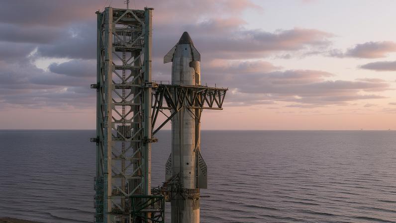 Nave Starship em foto divulgada pela SpaceX em 13 de outubro de 2025 — Foto: Divulgação/SpaceX