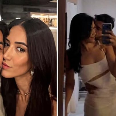 Cowboy, fora do BBB 26, troca carinhos com a esposa em frente ao espelho