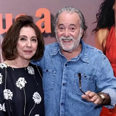 Tony Ramos e Lidiane Barbosa fazem rara aparição em noite de teatro