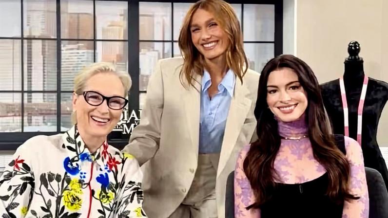 Sasha Meneghel entrevista Meryl Streep e Anne Hathaway — Foto: Reprodução/Instagram