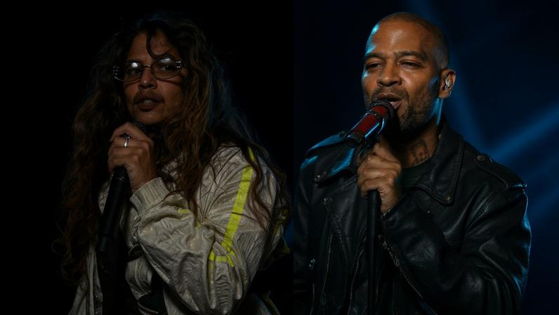 Kid Cudi (seen performing in 2025) fired M.I.A. as an opener on the Rebel Ragers Tour.