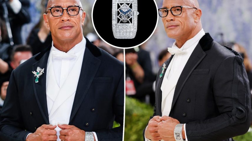 Dwayne “The Rock” Johnson attended the Met Gala 2026 wearing a Thom Browne skirted tuxedo and a show-stopping Jacob & Co. diamond watch.
