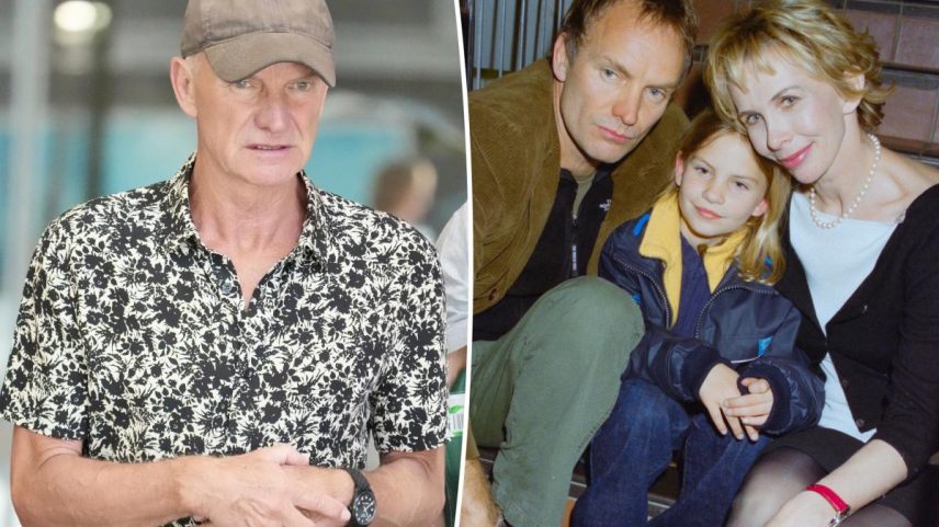 Sting and his wife and one of his children
