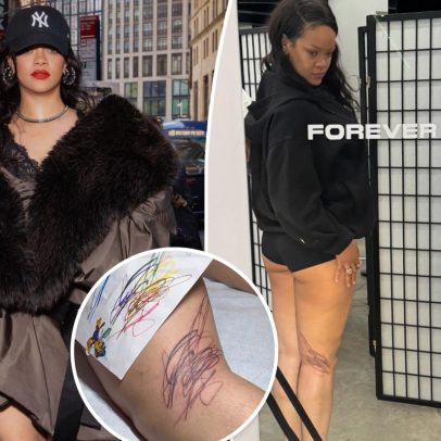Rihanna revela tatuagem criada pelos filhos após aparição no Met Gala