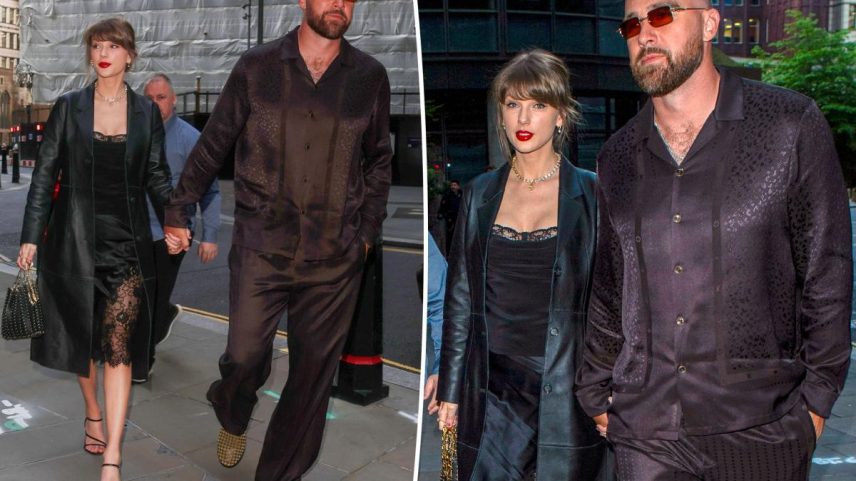 Taylor Swift and Travis Kelce packed on the PDA during another London date night, as pictured above.