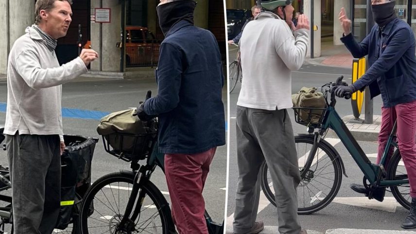 Benedict Cumberbatch em briga de trânsito de 10 minutos com ciclista
