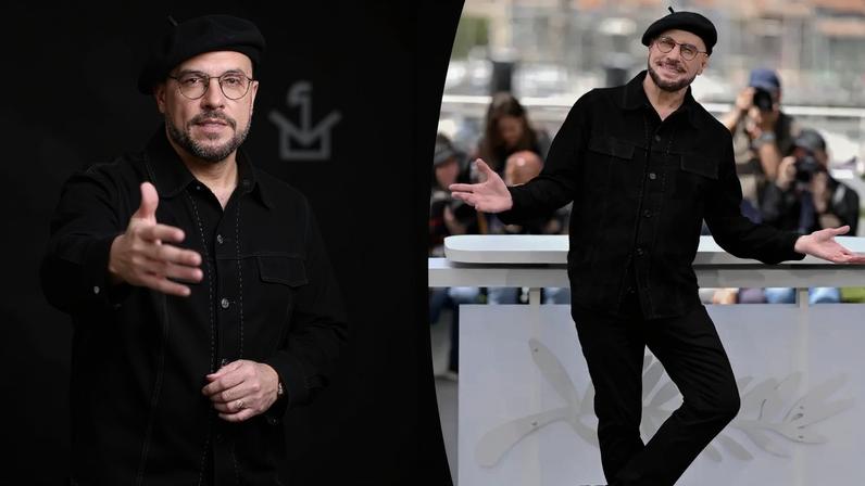 John Travolta showed off a black beret while promoting “Propeller One-Way Night Coach,” at the Cannes Film Festival Saturday (as seen here).