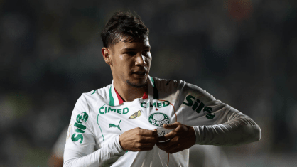 Erick Belé, do Palmeiras, celebra gol contra o Jacuipense
