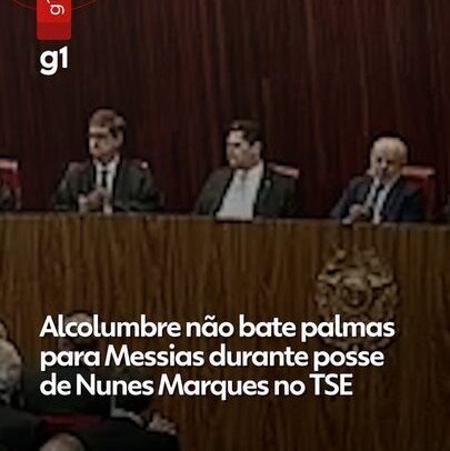 Alcolumbre não aplaude Messias na posse de Nunes Marques no TSE