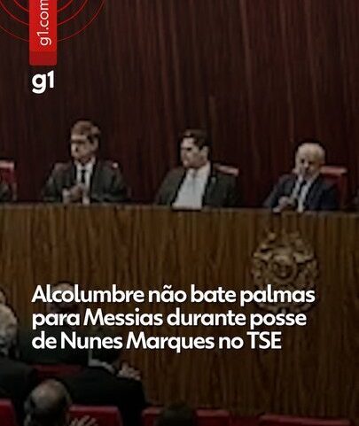 Alcolumbre não aplaude Messias na posse de Nunes Marques no TSE