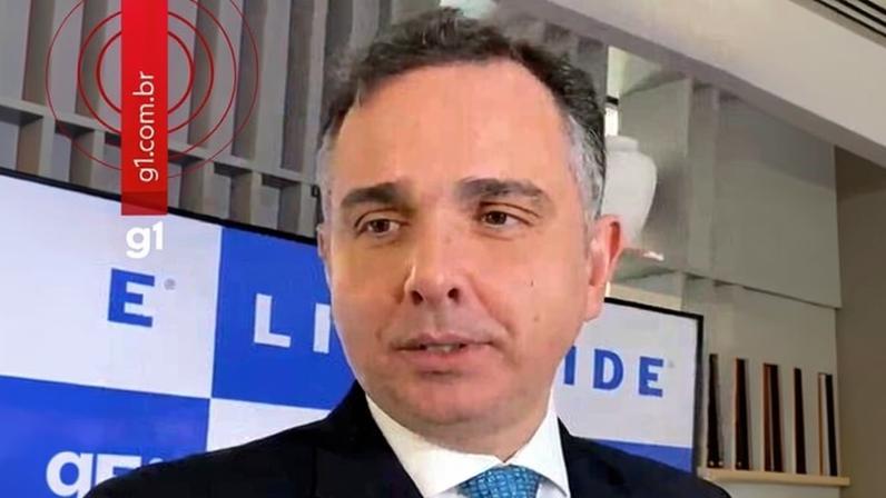 Rodrigo Pacheco durante entrevista ao programa Hora 1