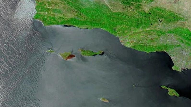 a burn scar on an island