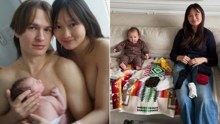 Ansel Elgort posta fotos raríssimas do filho e da noiva