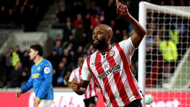 Brentford x Wolverhampton - Igor Thiago comemora gol no dia de sua primeira convocação — Foto: REUTERS/Ian Walton