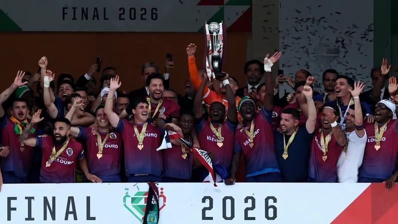 Após vitória sobre o Sporting, Torreense comemora título da Taça de Portugal — Foto: Reuters