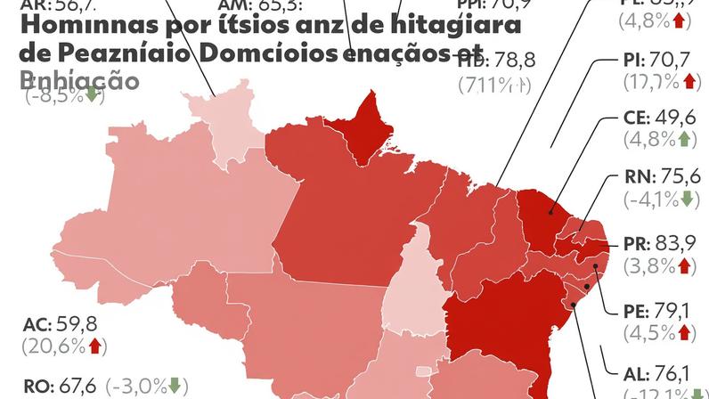 Infográfico - Taxa de homicídios por arma de fogo nos estados em 2024. — Foto: Arte/g1