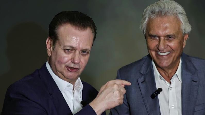 30.mar.2026 - O presidente nacional do PSD, Gilberto Kassab, com o ex-governador de Goiás Ronaldo Caiado, durante anúncio da pré-candidatura a presidente