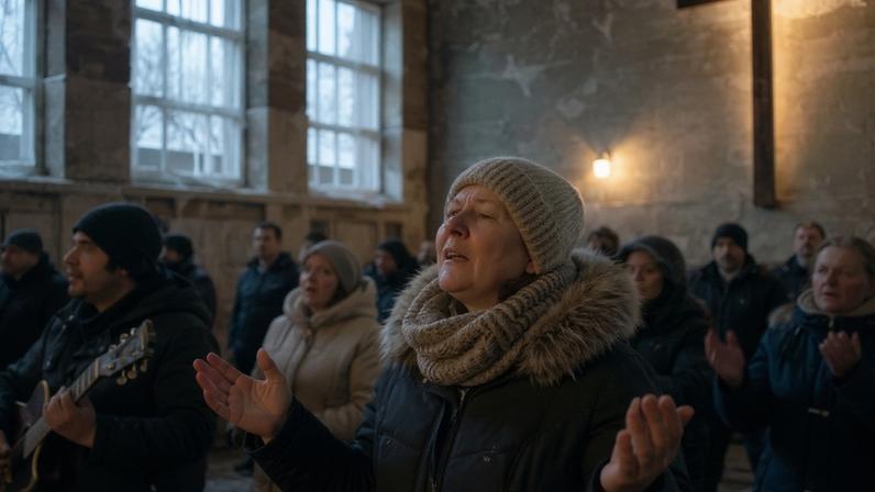 Cristãos na Ucrânia mantêm cultos em igrejas mesmo com temperaturas abaixo de zero