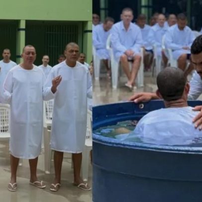 Detentos cristãos se batizam e celebram nova vida na prisão