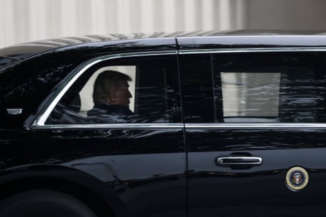Donald Trump departs Walter Reed National Military Medical Center on 26 May 2026 in Bethesda, Maryland.