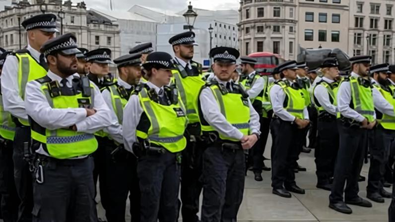 Metropolitan Police Officers in London for a previous protest.