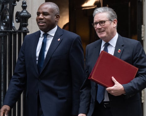 Lammy (left) said Starmer (right) was ‘the most resilient person I know’, and that the party needed to ‘unite and pull together’. Photograph: Thomas Krych/ZUMA Press Wire/Shutterstock