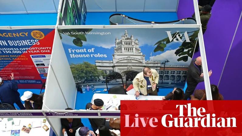 Crowds of young people attending the London Job Show employment fair in May 2026.