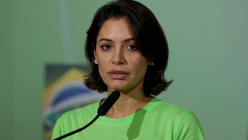 A ex-primeira dama Michelle Bolsonaro, em evento no Palácio do Planalto em 03/03/2022. — Foto: Isac Nóbrega/PR
