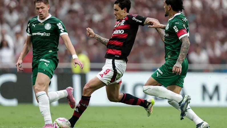 Pedro em ação em Flamengo x Palmeiras (Foto: Gilvan de Souza/Flamengo)