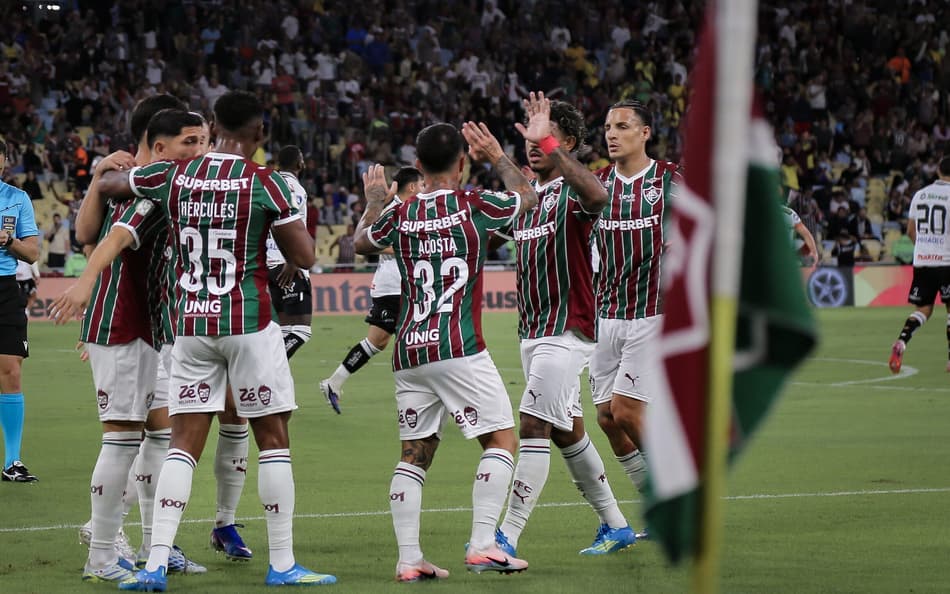 Jogadores do Fluminense comemoram gol contra o Operário (Foto: Marcelo Gonçalves/ Fluminense FC)