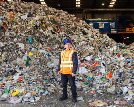 Dr Adam Read, from the waste management firm Suez, at the company’s recycling plant in Birmingham.