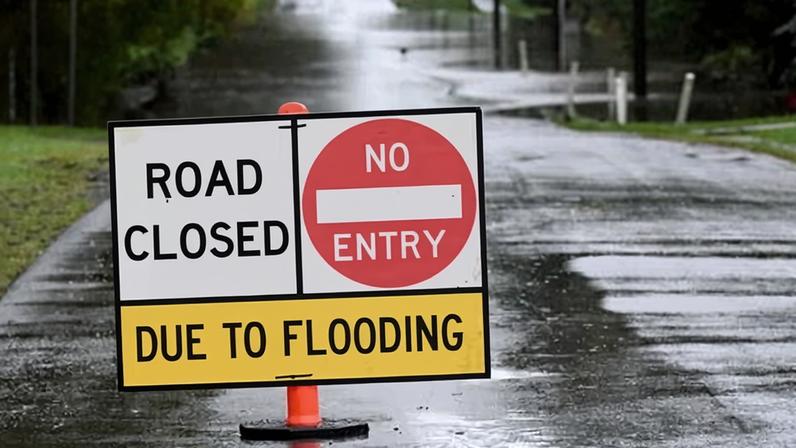 Brisbane was hit by severe weather on Wednesday with some roads closed due to flooding.