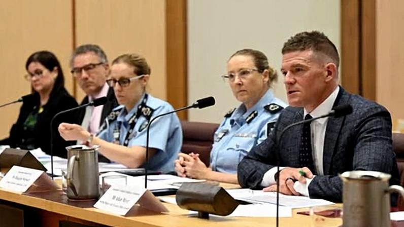 The Australian Criminal Intelligence Commission’s Adam Meyer speaks at the parliamentary inquiry into illegal tobacco.