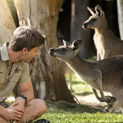 William, Catherine e filhos batizam canguru bebê no Australia Zoo