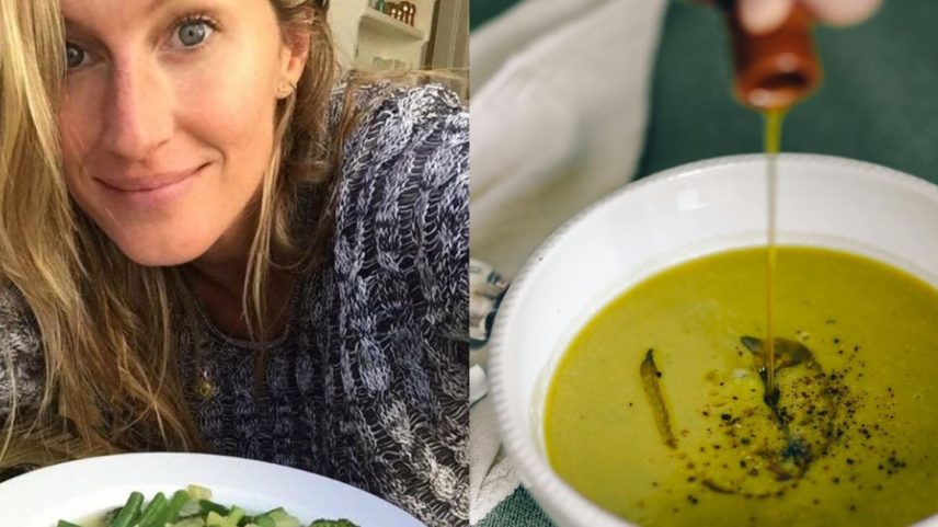 Sopa de ervilha com batata-doce no liquidificador é receita de Gisele Bündchen