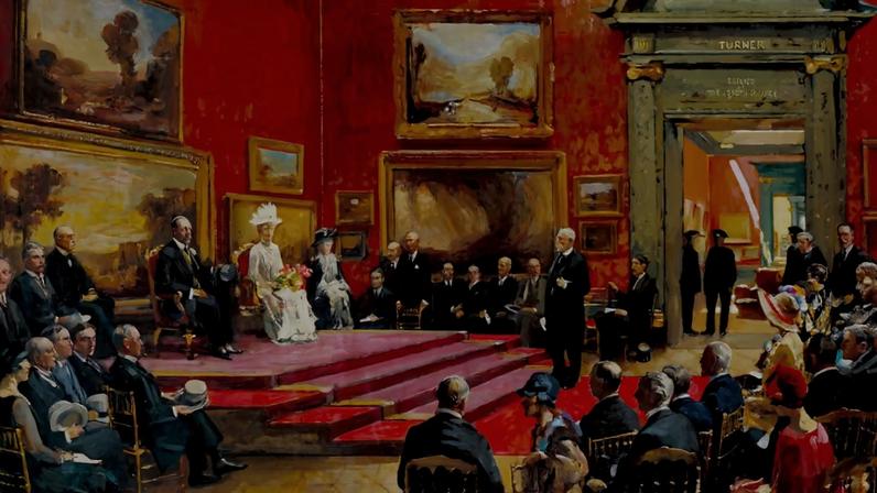 John Lavery’s King George V, Accompanied by Queen Mary, at the Opening of the Modern Foreign and Sargent Galleries at the Tate Gallery, 26 June 1926