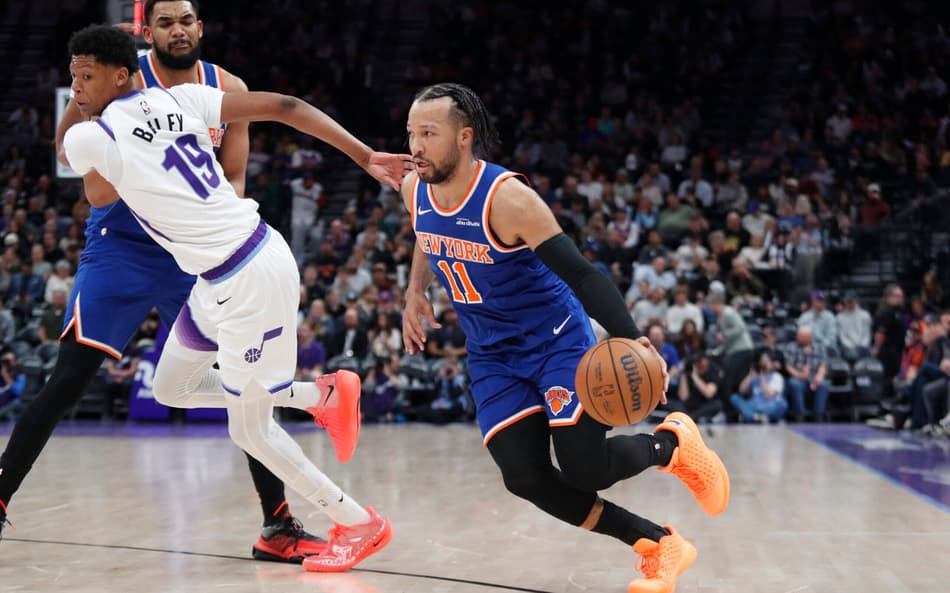 New York Knicks x Utah Jazz pela temporada regular da NBA 2025/2026 (Foto: Chris Gardner/Getty Images)