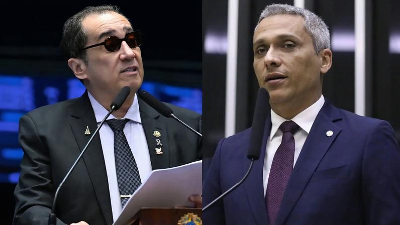 Magistrado considerou que postagens chamando senador de "vagabundo" e "psicopata" ocorreram em contexto político. (Foto: Waldemir Barreto/Agência Senado; kayo Magalhães/Câmara dos Deputados)