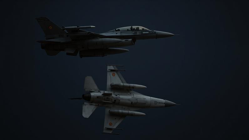 Caças F-16 foram acionados para rastrear vários drones voando perto da fronteira com a Ucrânia. (Foto: Andrei Pungovschi/AFP/Getty Images)