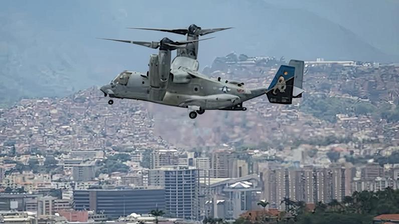 Aeronave Osprey en Caracas, el 23 de mayo.