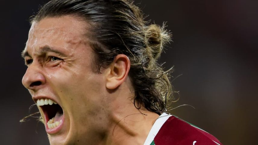 Canobbio comemora gol pelo Fluminense contra o La Guaira pela Libertadores (Foto: Marcelo Gonçalves / FFC)