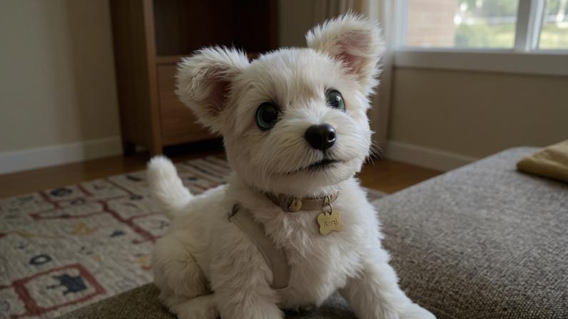 Ami: cachorro-robô peludo busca companhia em casa