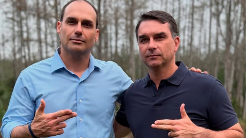 Eduardo e Flávio Bolsonaro são alvos de processo no Supremo Tribunal Federal – Imagem: Redes Sociais