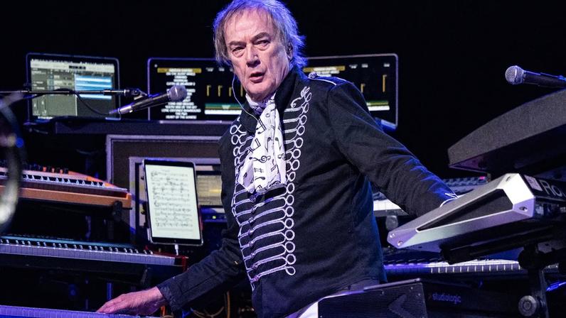 Musician Geoff Downes, former member of The Buggles and Asia, performs onstage with YES during the "Fragile" album tour at YouTube Theater on November 13, 2025 in Inglewood, California.