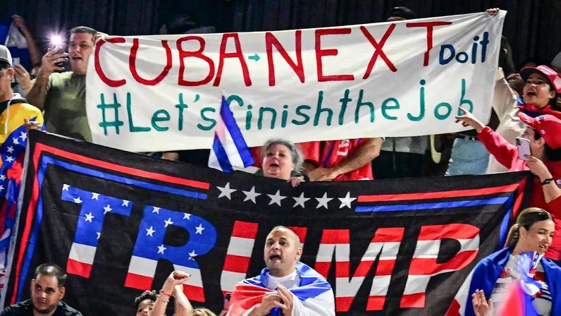 Demonstrators participate in the “Cuba Libre” event in the city of Hialeah, Florida, United States, on March 24.
