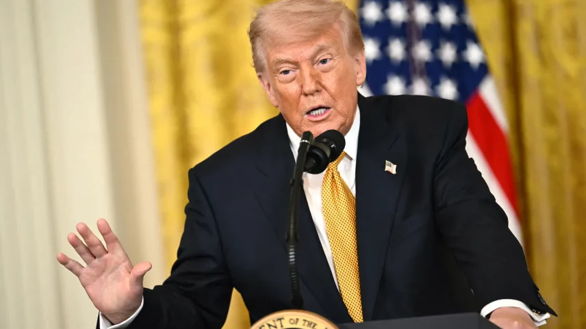 U.S. President Donald Trump speaks during a military Mother’s Day event in the East Room of the White House in Washington on May 6.
