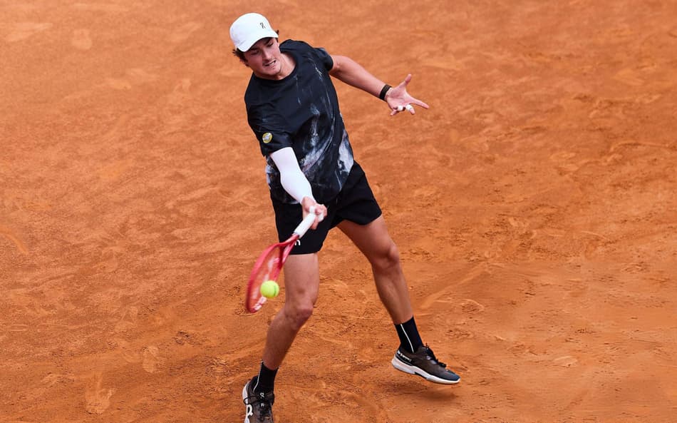 João Fonseca em treino no Masters 1000 de Roma (Foto: Emmanuele Ciancaglini/Divulgação)
