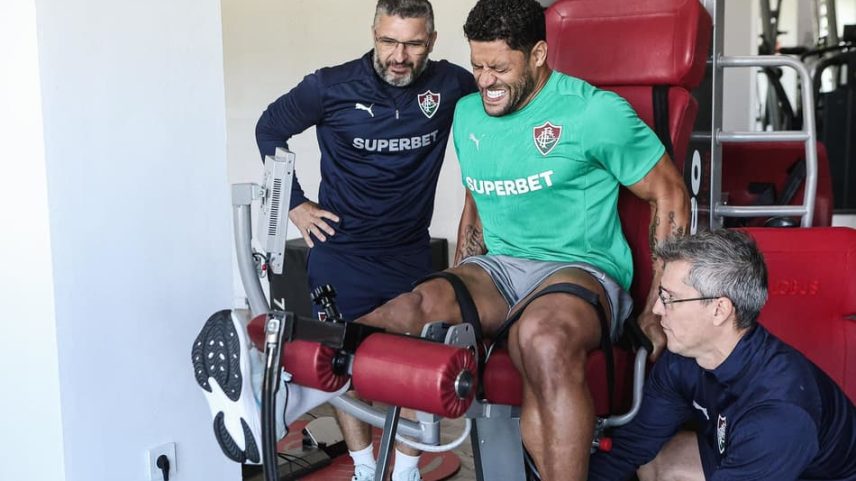 Hulk faz primeiros trabalhos no CT do Fluminense (Foto: Lucas Merçon/ Fluminense FC)