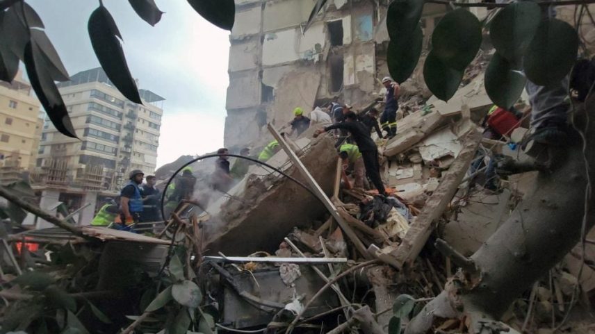 Registro de bombardeio israelense em Beirute, no Líbano, em 8 de abril de 2026. Foto: Fadel Itani/AFP