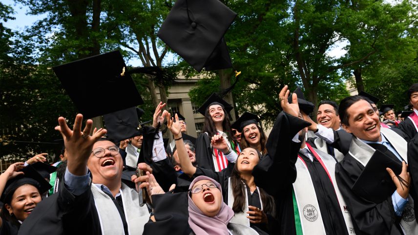 Graduates celebrated on Killian Court at the OneMIT Commencement ceremony Thursday.